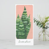 Schlange Pflanze Gouache Illustrationskarte (Stehend Vorderseite)