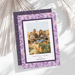 Schlange & Pilz Lila 2 Foto Chinesisches Neujahr Feiertagskarte