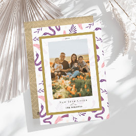 Schlange & Pilz Weißes 2 Foto Chinesisches Neujahr Feiertagskarte