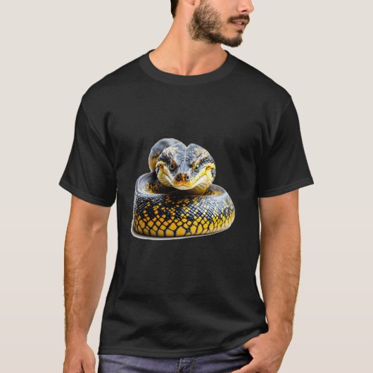 Schlange Python Reptil mächtig hypnotisch dominant T-Shirt (Vorderseite)