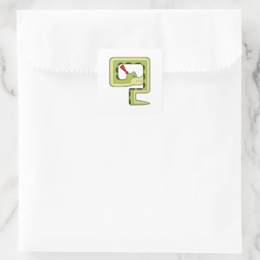 Schlange Quadratischer Aufkleber (Tasche)
