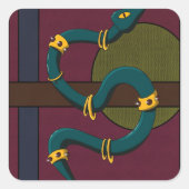 Schlange Quadratischer Aufkleber (Vorderseite)