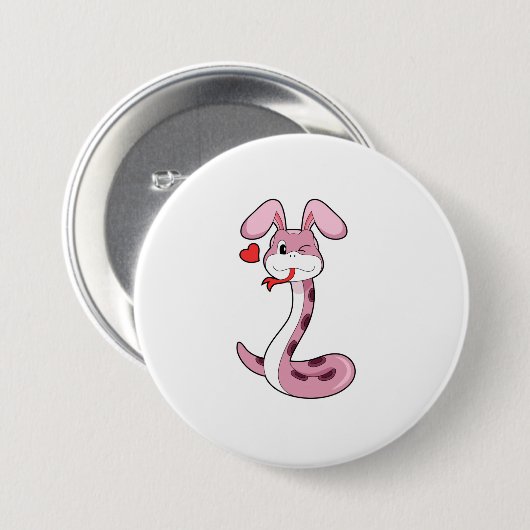 Schlange Rabbit Herz Button (Vorne & Hinten)