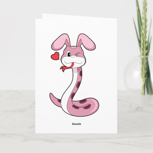 Schlange Rabbit Herz Karte (Rückseite)