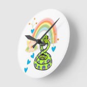 Schlange Rainbow Clock Runde Wanduhr (Winkel)