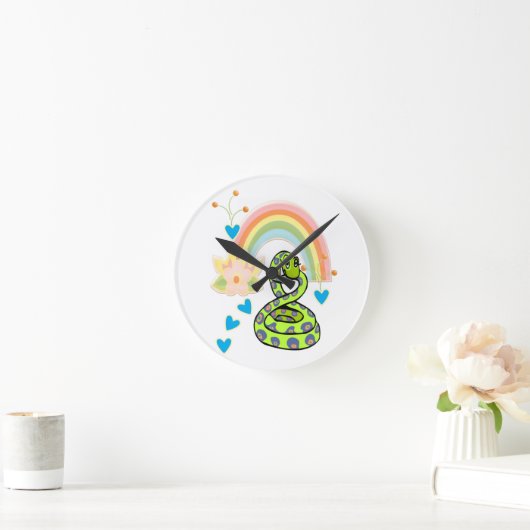 Schlange Rainbow Clock Runde Wanduhr (Zuhause)