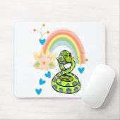 Schlange Rainbow Floral Weiße Maus Pad! Mousepad (Mit Mouse)