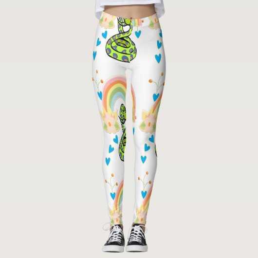 Schlange Rainbow Leggings (Vorderseite)