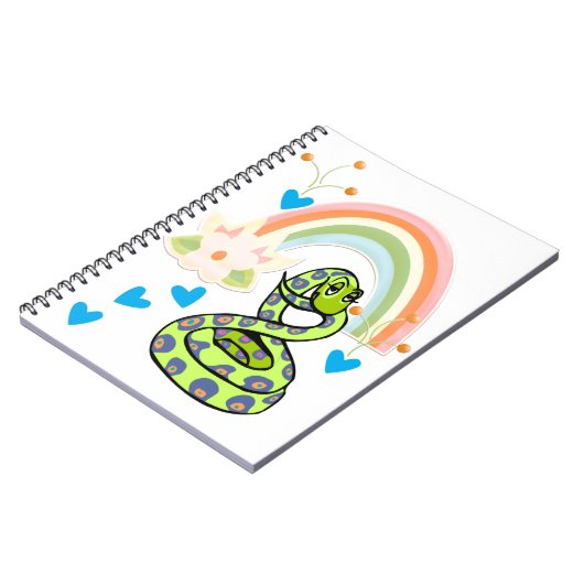 Schlange-Rainbow-Notebook Notizblock (Linke Seite)