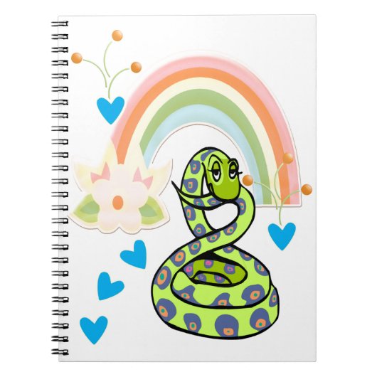 Schlange-Rainbow-Notebook Notizblock (Vorderseite)