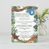 Schlange Reptile Babydusche Einladung (Stehend Vorderseite)