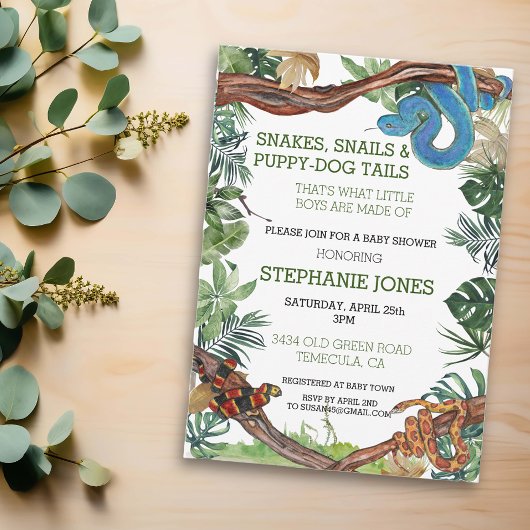 Schlange Reptile Babydusche Einladung