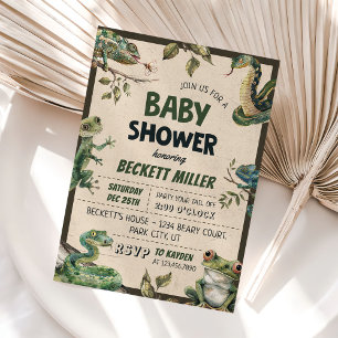 Schlange Reptile Babydusche Einladung