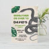 Schlange Reptile Boy Geburtstagsparty Einladung (Stehend Vorderseite)