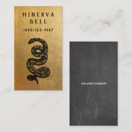 Schlange Reptile Gold Visitenkarte