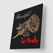 Schlange Rose Quadratische Wanduhr (Winkel)