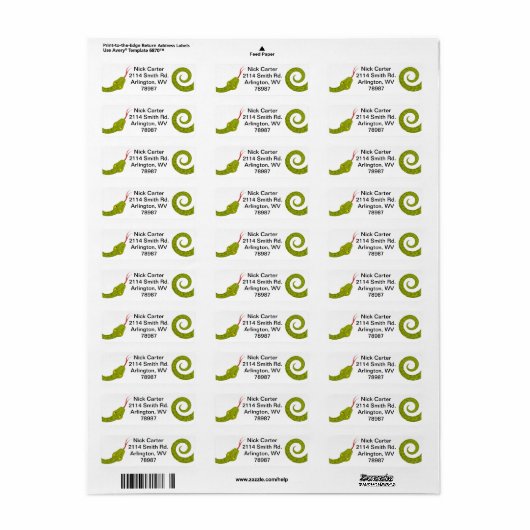 Schlange Rücksendeadressen-Aufkleber (Vorne)