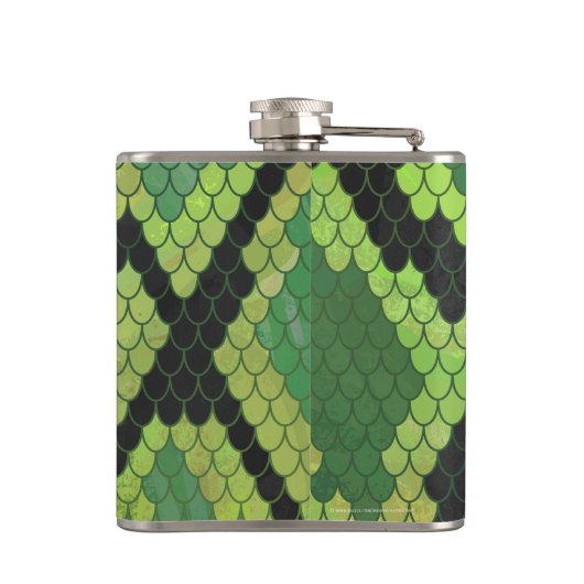 Schlange Schwarz und Grün Flachmann (Rückseite)