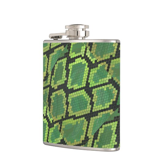 Schlange Schwarz und Grün Flachmann (Links)