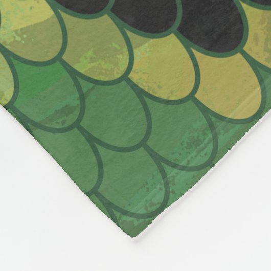 Schlange Schwarz und Grün Fleecedecke (Ecke)