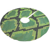 Schlange Schwarz und Grün Polyester Weihnachtsbaumdecke (Schrägansicht)