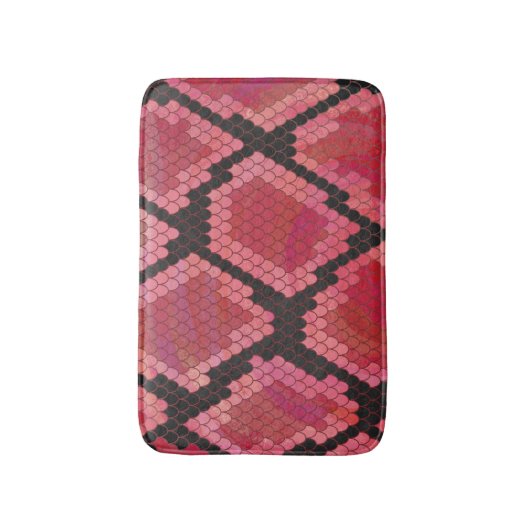 Schlange Schwarz und Rot Print Badematte (Vorderseite Vertikal)