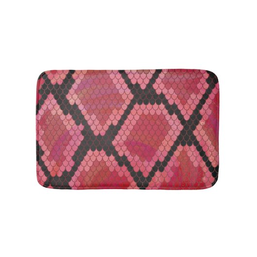 Schlange Schwarz und Rot Print Badematte (Vorderseite)
