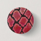 Schlange Schwarz und Rot Print Button (Vorderseite)