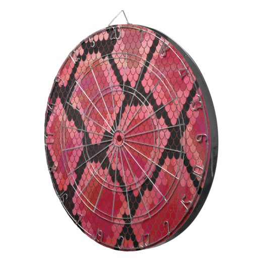 Schlange Schwarz und Rot Print Dartscheibe (Vorderseite rechts)