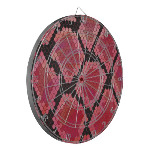 Schlange Schwarz und Rot Print Dartscheibe (Vorderseite Links)