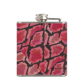 Schlange Schwarz und Rot Print Flachmann (Rückseite)