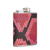 Schlange Schwarz und Rot Print Flachmann (Rechts)