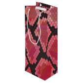 Schlange Schwarz und Rot Print Geschenktüte Für Weinflaschen (Rückseite Schrägansicht)