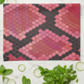 Schlange Schwarz und Rot Print Geschirrtuch (Gefaltet)