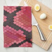 Schlange Schwarz und Rot Print Geschirrtuch (Viertel Falte)