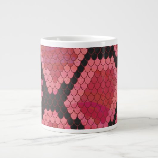 Schlange Schwarz und Rot Print Jumbo-Tasse (Vorderseite)