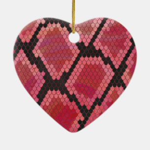 Schlange Schwarz und Rot Print Keramik Ornament