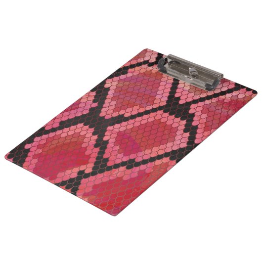 Schlange Schwarz und Rot Print Klemmbrett (Schrägansicht)