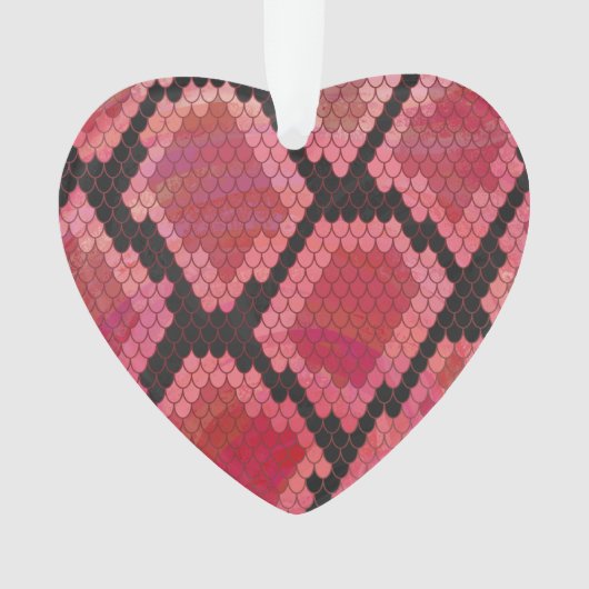 Schlange Schwarz und Rot Print Ornament (Vorderseite)