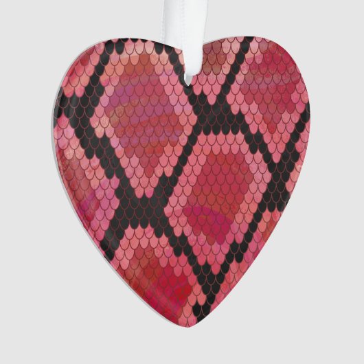 Schlange Schwarz und Rot Print Ornament (Vorderseite)