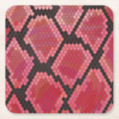 Schlange Schwarz und Rot Print Rechteckiger Pappuntersetzer (Vorderseite)