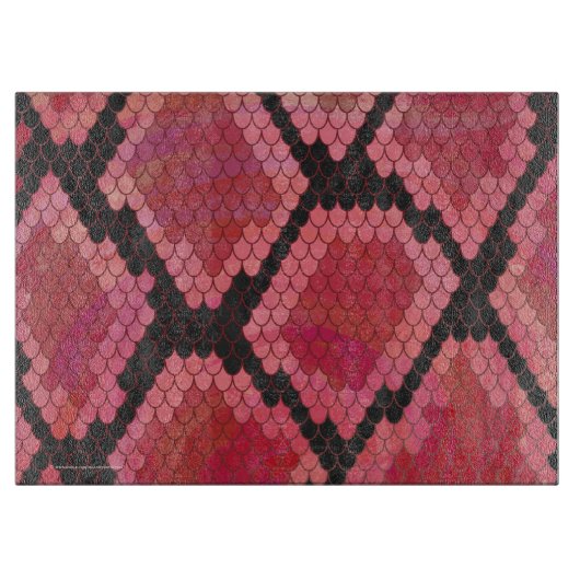 Schlange Schwarz und Rot Print Schneidebrett (Vorderseite)