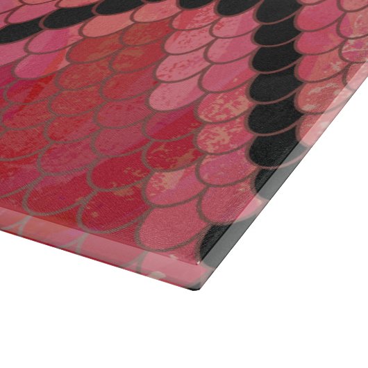 Schlange Schwarz und Rot Print Schneidebrett (Ecke)