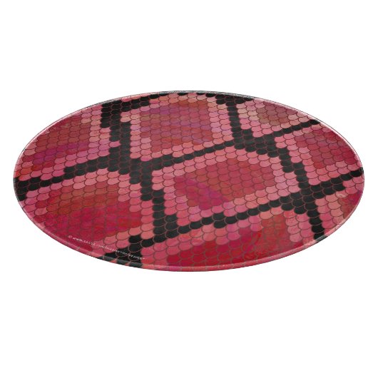 Schlange Schwarz und Rot Print Schneidebrett (Ecke)