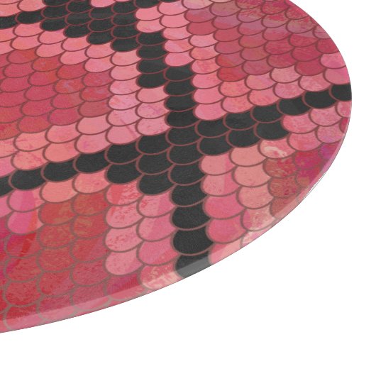 Schlange Schwarz und Rot Print Schneidebrett (Ecke)