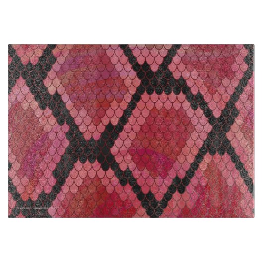 Schlange Schwarz und Rot Print Schneidebrett (Vorderseite)