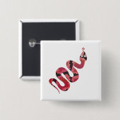 Schlange Schwarze und Rote Silhouette Button (Vorne & Hinten)
