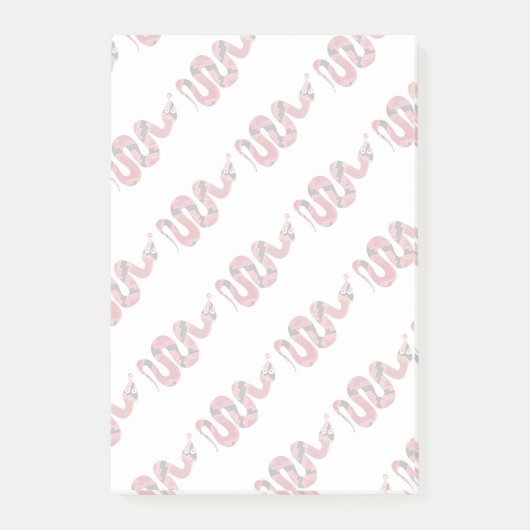 Schlange Schwarze und Rote Silhouette Post-it Klebezettel (Vorderseite)