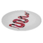 Schlange Schwarze und Rote Silhouette Schneidebrett (Ecke)