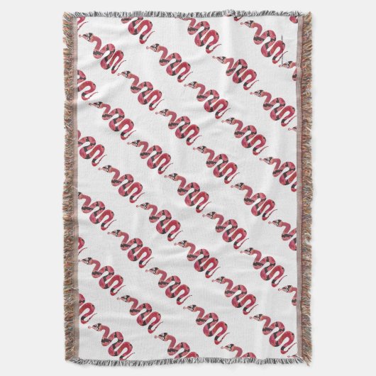 Schlange Schwarze und Rote Silhouetten Decke (Vorderseite Vertikal)